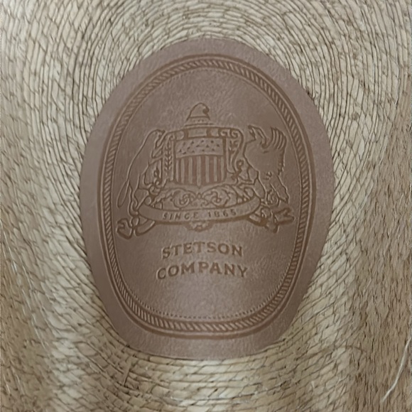 Stetson Cowboy Hat Large Bryce Mexican Palm Straw Natural Strap Ranch Western - Picture 3 of 8